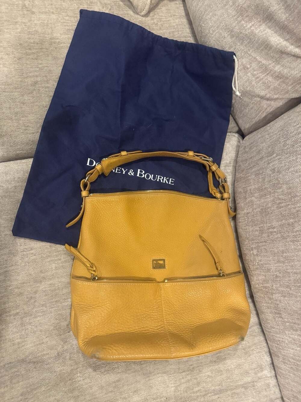 Dooney & Bourke Dillen Sac Yellow Mustard Leather Hobo Shoulder Bag